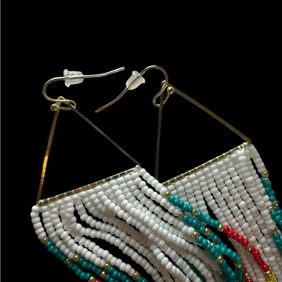 Long Beaded‎ Boho Western Earrings - Picture 5 of 5